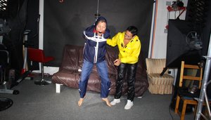 Shiny Nylon Arts Bound pleased to share with you xxx gallery with lovely damsel in lesbian love scene