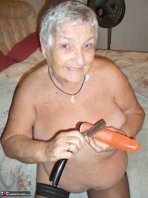 TAC Amateurs are excited to present you with a photo gallery showcasing Grandma Libby in masturbating with dildo